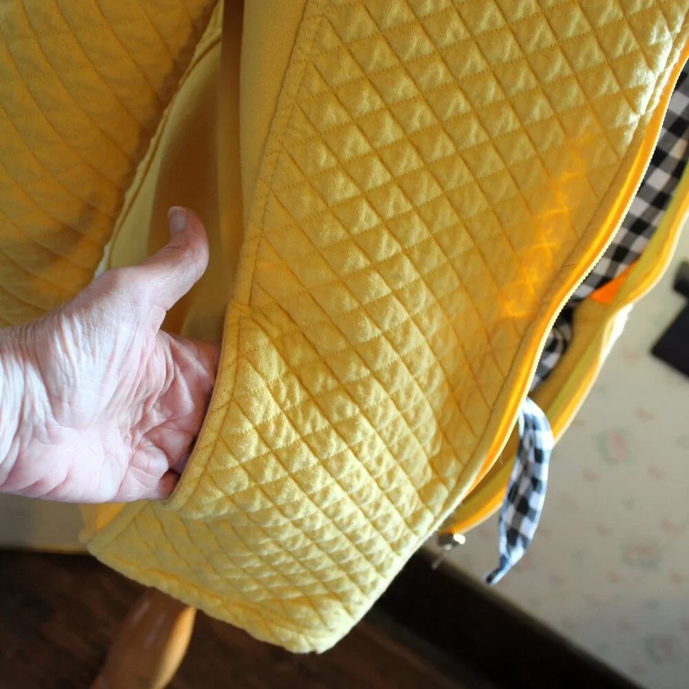 2/$10 Croft & Barrow Marigold Yellow Quilted Zip-Up Jacket, Medium